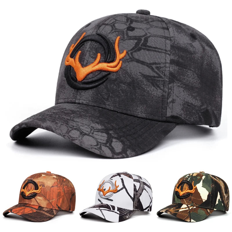Creative Skateboard Hat Antlers Embroidered Digital Printed Baseball Hat