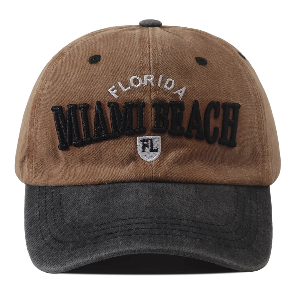 Miami Beach Letter Embroidered Baseball Cap Hip Hop