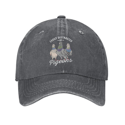 Easily Distracted By Pigeons Pigeon Lover Sun Baseball Cap