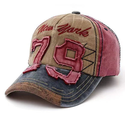 New Unisex Washed Cotton Cap Letter Embroidery Vintage Baseball Cap