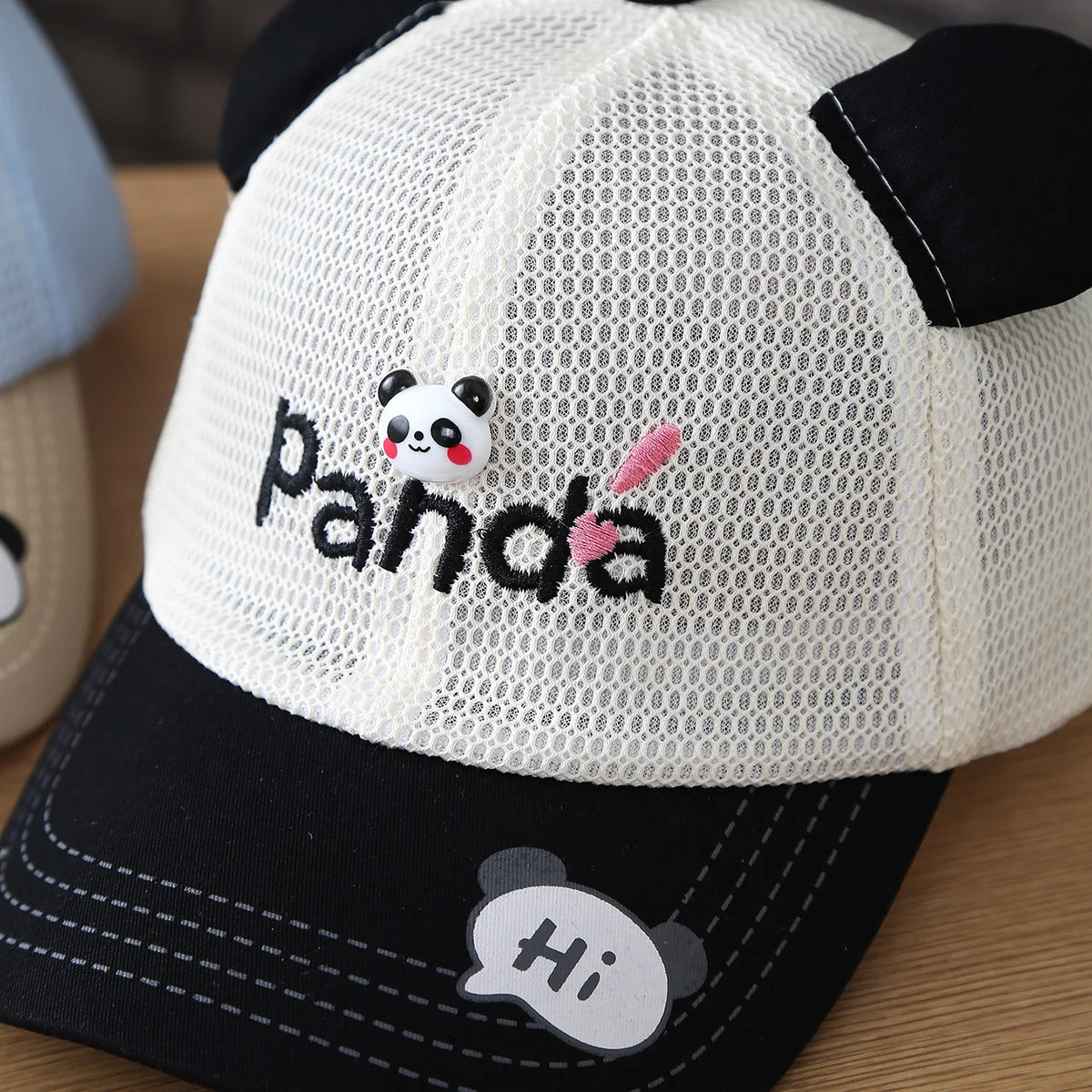 Baby Hat Soft and Cute With Embroidered Panda Design Breathable Baseball Cap With No Brim and Available Worldwide