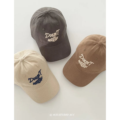 Hat Women's Autumn Washed Cotton Peaked Cap Men