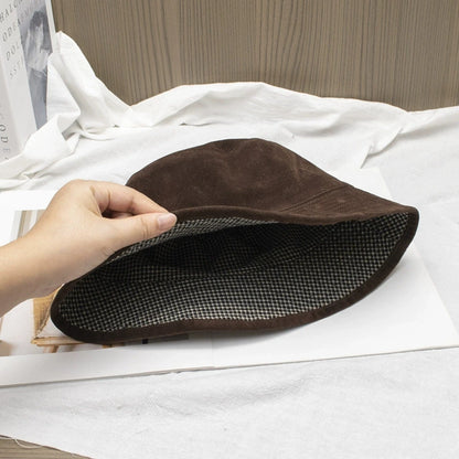 Women Autumn And Winter Suede Bucket Hats