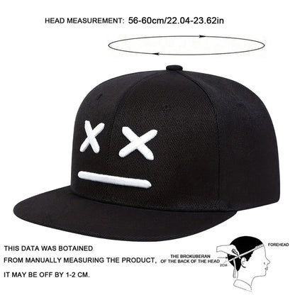 Unisex XX Smiling Face Embroidery Hip-Hop Hats
