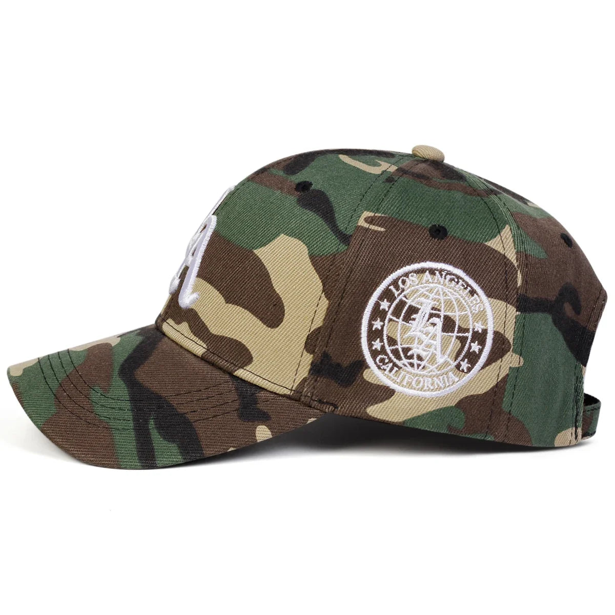 Unisex Gothic LA Embroidery Camouflage Baseball Caps
