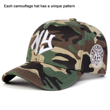 Unisex NY Letter Embroidery Camouflage Baseball Caps