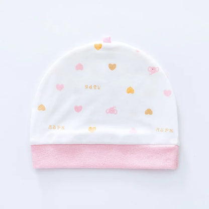 Soft Infant Beanies Caps Baby Hat Cartoon Bear Boneless Muslin Hat Newborn 0-3M