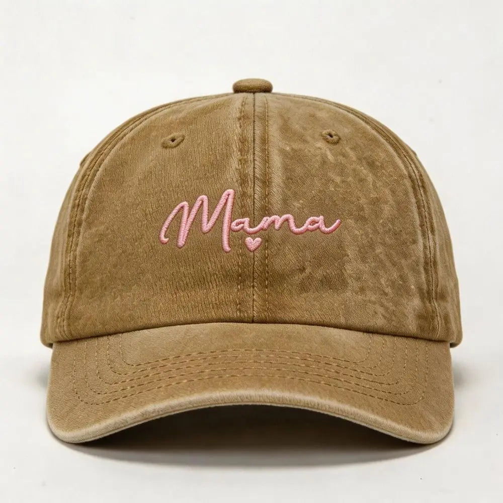Fashion Washed Cotton Mama Heart Caps