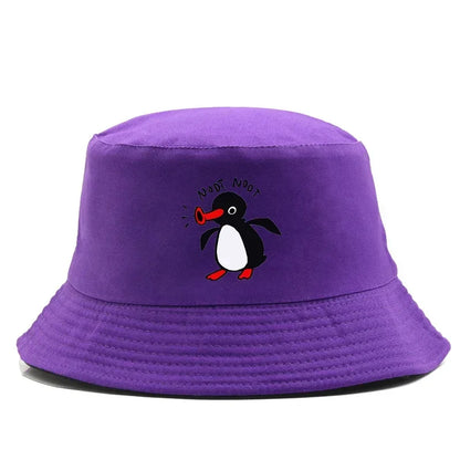 Summer Penguin Bucket Hat Reversible Bob Men Women Cotton