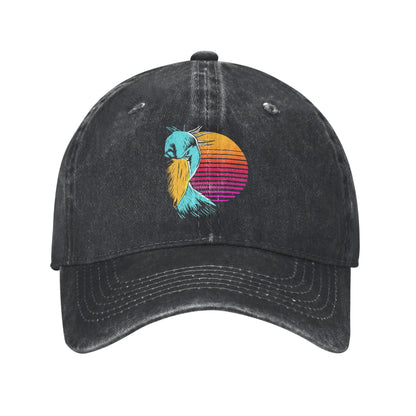 Spring Retro Sunset Shoebill Stork Shoe Bill Bird Baseball Cap