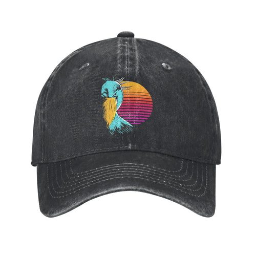 Spring Retro Sunset Shoebill Stork Shoe Bill Bird Baseball Cap