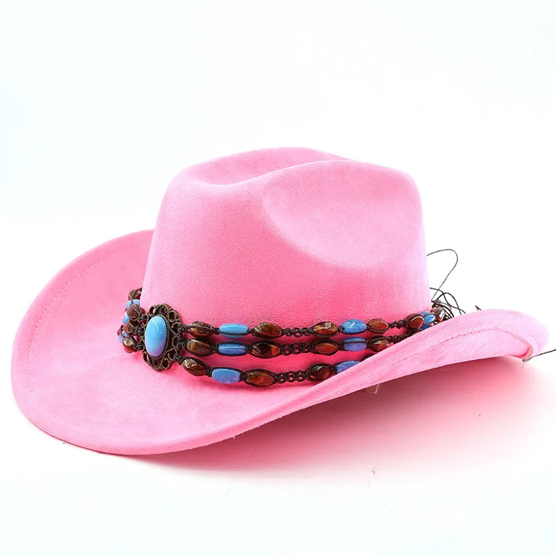Suede Horse Riding Western Cowboy Hat For Men And Women Outdoor