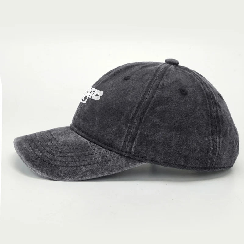 Graffiti Letter Graphic Washed Canvas Baseball Cap Vintage Adjustable Sun Hat