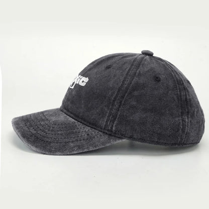 Graffiti Letter Graphic Washed Canvas Baseball Cap Vintage Adjustable Sun Hat