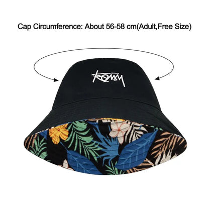 Summer Basin Cap Hip Hop Hat Double Sided Bucket Hat Fishing Fisherman Hat Pattern Packable Sun Protection