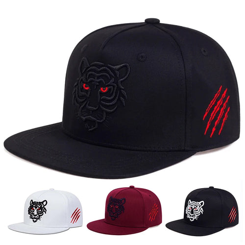Unisex Tiger Embroidery Hip-Hop Hats Spring And Autumn Outdoor