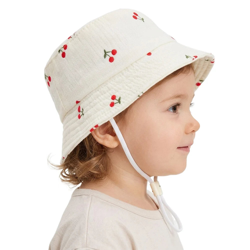 Children Bucket Hats Summer Autumn Cotton Yarn Breathable Baby Hat