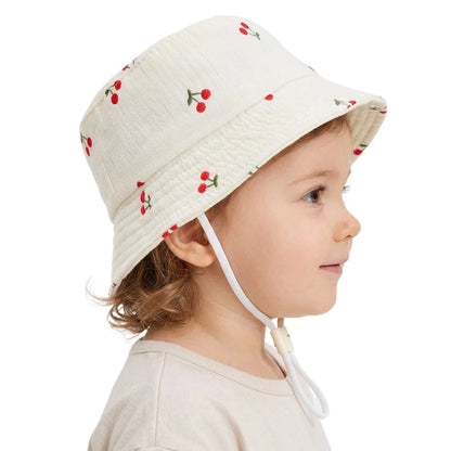 Children Bucket Hats Summer Autumn Cotton Yarn Breathable Baby Hat
