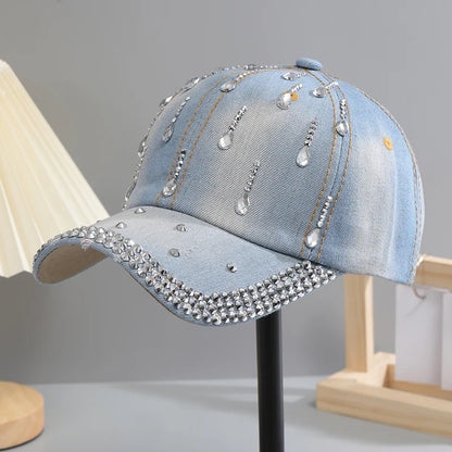 Adjustable Breathable Rhinestone Baseball Cap