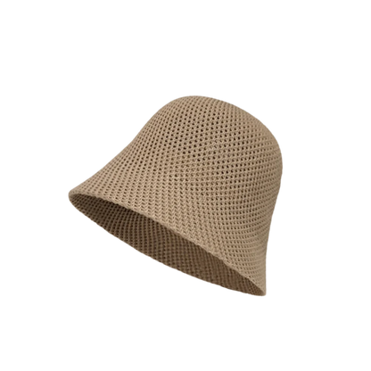 Retro Wide Brim Hollow Fisherman Cap Breathable Solid Colo