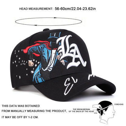 Unisex Gothic LA Magician Embroidery Baseball Caps Spring Autumn