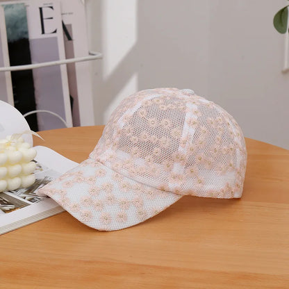 Lace Sunshade Casual Hollowed-Out Flower Baseball Cap