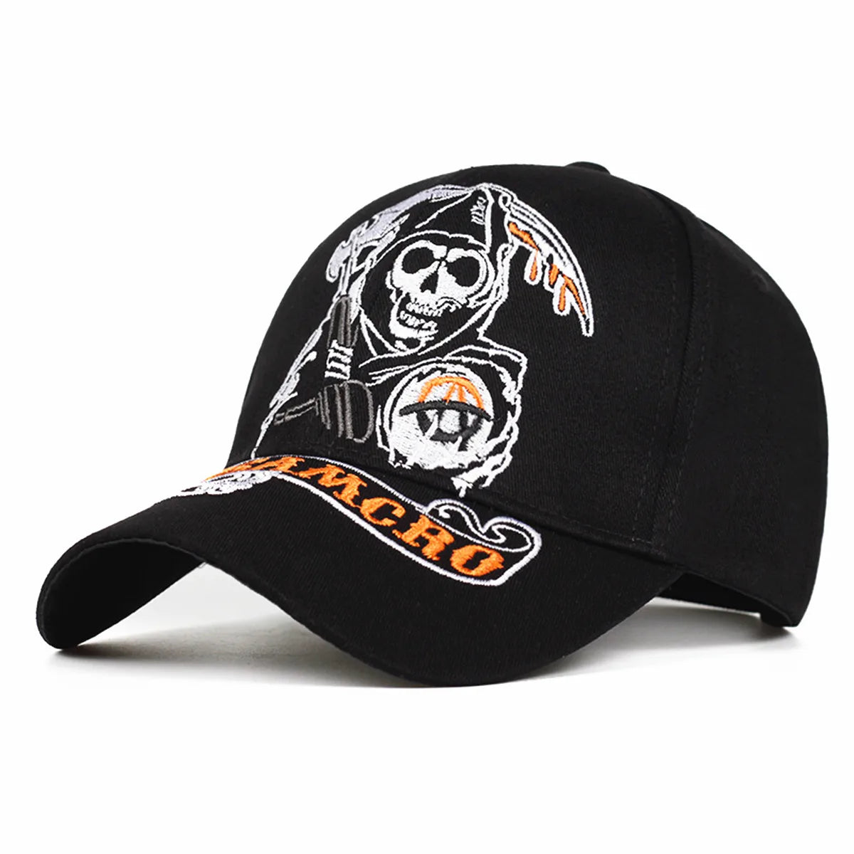 High Quality Men's Baseball Cap Embroidered Skull Snapback Hat