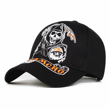 High Quality Men's Baseball Cap Embroidered Skull Snapback Hat