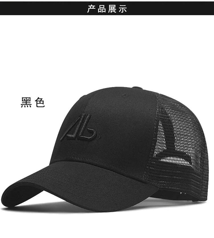 Big Head Man Plus Size Baseball Cap Men Summer 100% Cotton Mesh Trucker Hat Male 3d Embroidery Snapback Hats