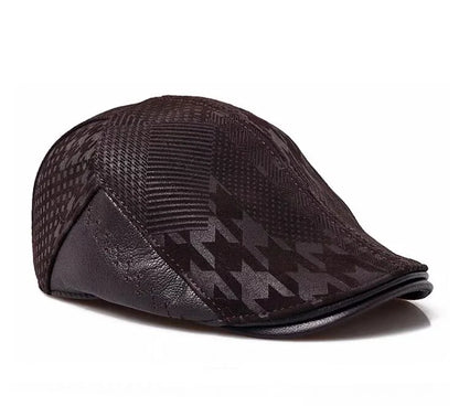 Spring 2024 Fashion European Style Genuine Leather Caps