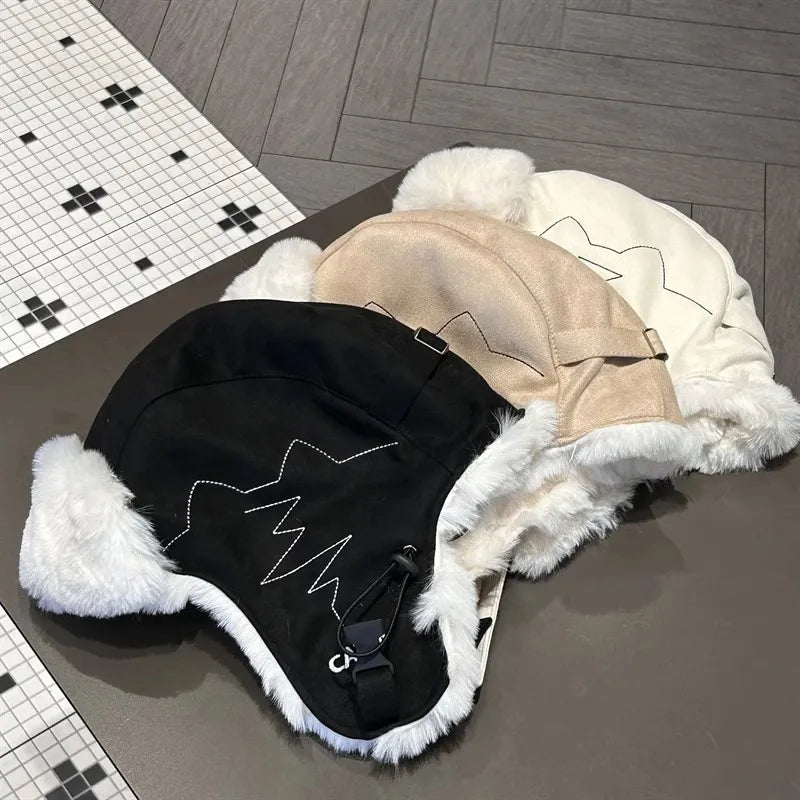 Winter Plush Lined Ushanka Hat For Men Women Windproof Cold Weather Outdoor