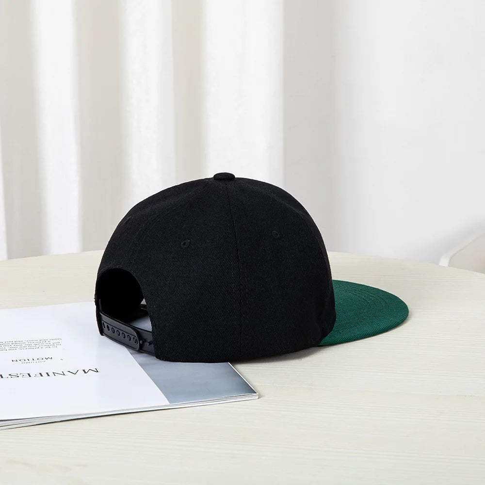 Hip Hop Style Baseball Cap With A Flat Top Color Patching Letter Embroidery Suitable For Both