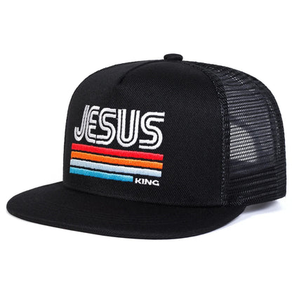 Unisex Jessus Letter Embroidery Hip-hop Net Hats Spring Summer Sports Cap