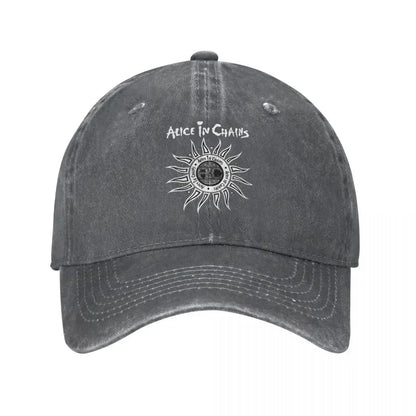 Baseball Caps Alice In Chains Band Accessories Unisex Vintage Distressed