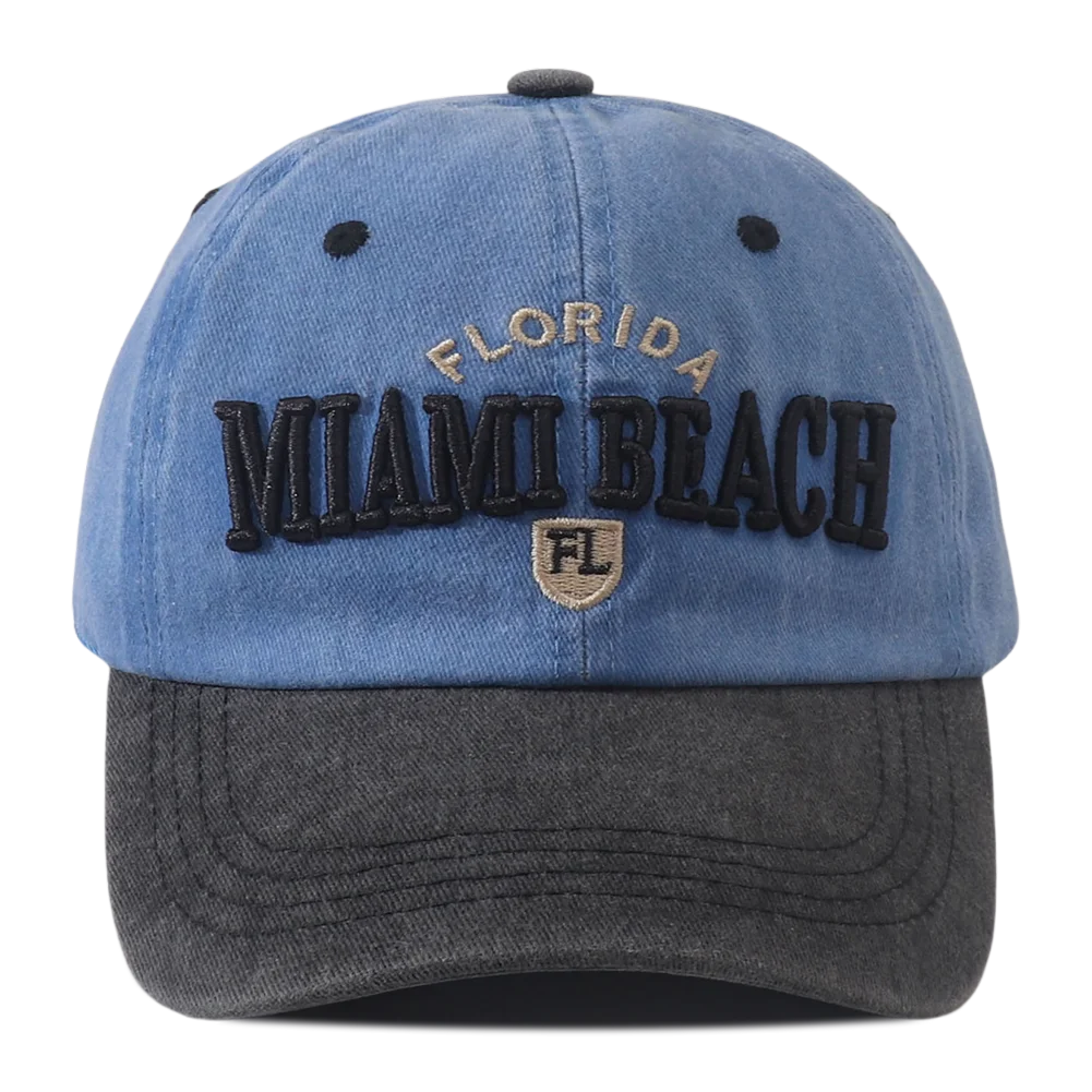 Miami Beach Letter Embroidered Baseball Cap Hip Hop