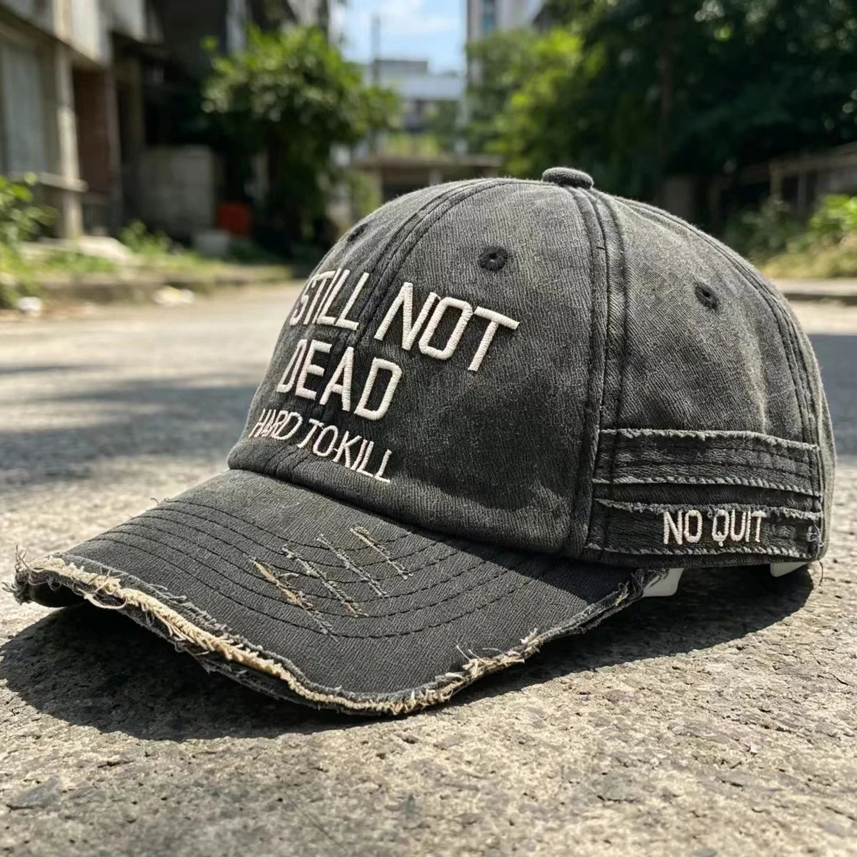 Vintage Washed Distressed Denim Baseball Cap