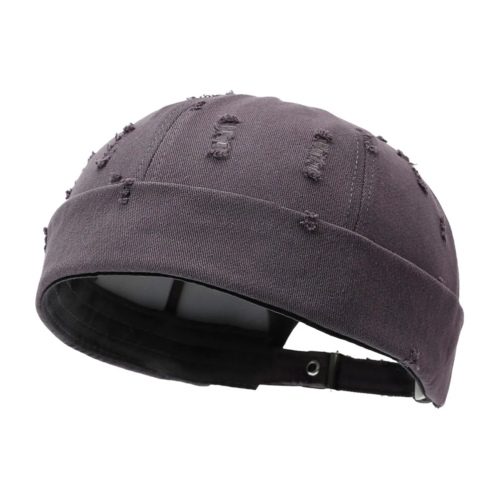 Washed Cotton Destroyed Ripped Docker Cap