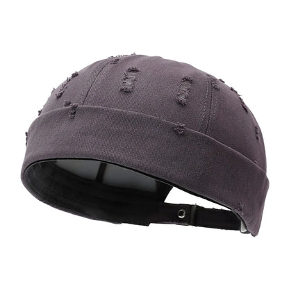 Washed Cotton Destroyed Ripped Docker Cap