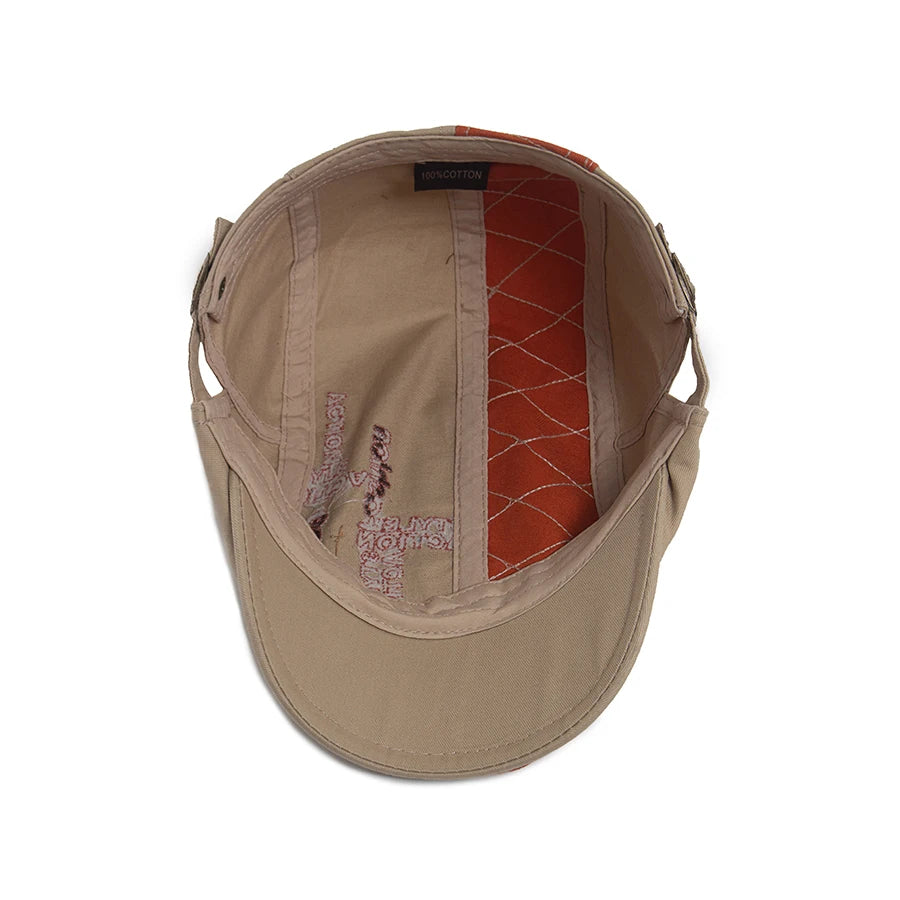 Letter Label Men Berets Fashion Embroidery Vintage Newsboy Cap
