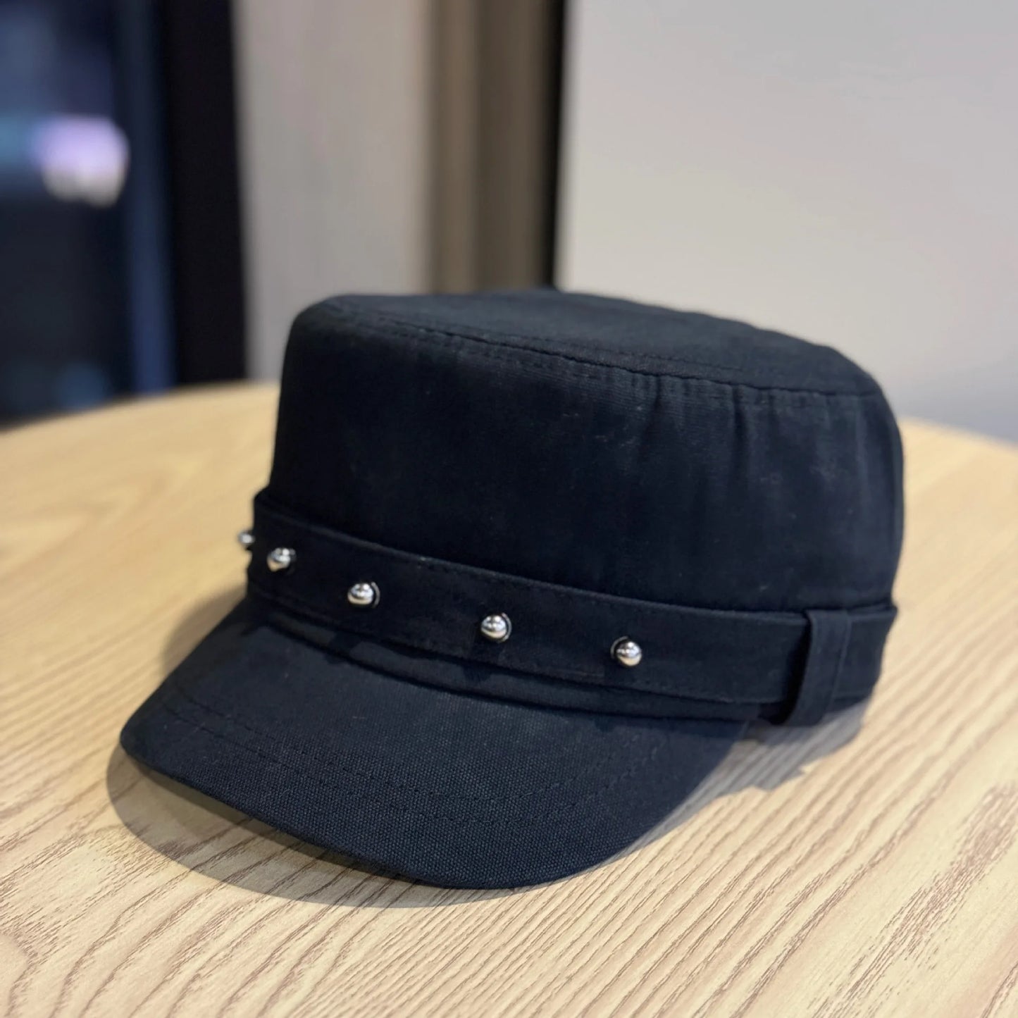 High-Quality Vintage Studded Washed Denim Baseball Cap
