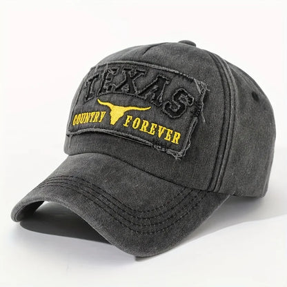 Texas Hollow 3D Patch Vintage Washed Baseball Hat