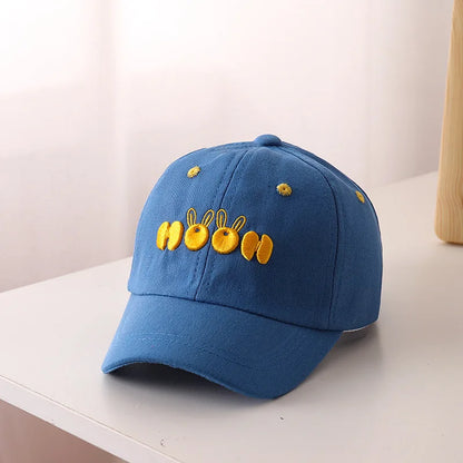Children Embroidery Baseball Cap Solid Color Duck Tongue Cap
