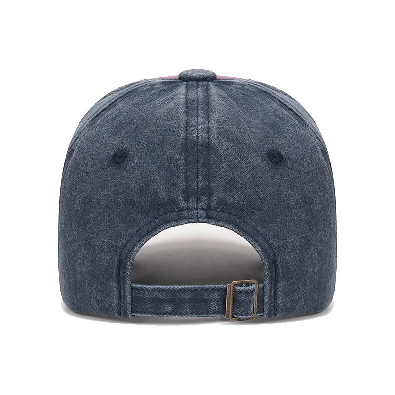 New Fashion Unisex Three-Dimensional Letter Embroidery Design Washed Distressed Craft Cotton Baseball Cap