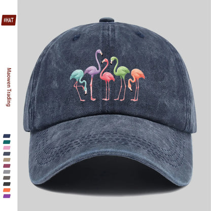 Colorful Flamingo Print Baseball Hat