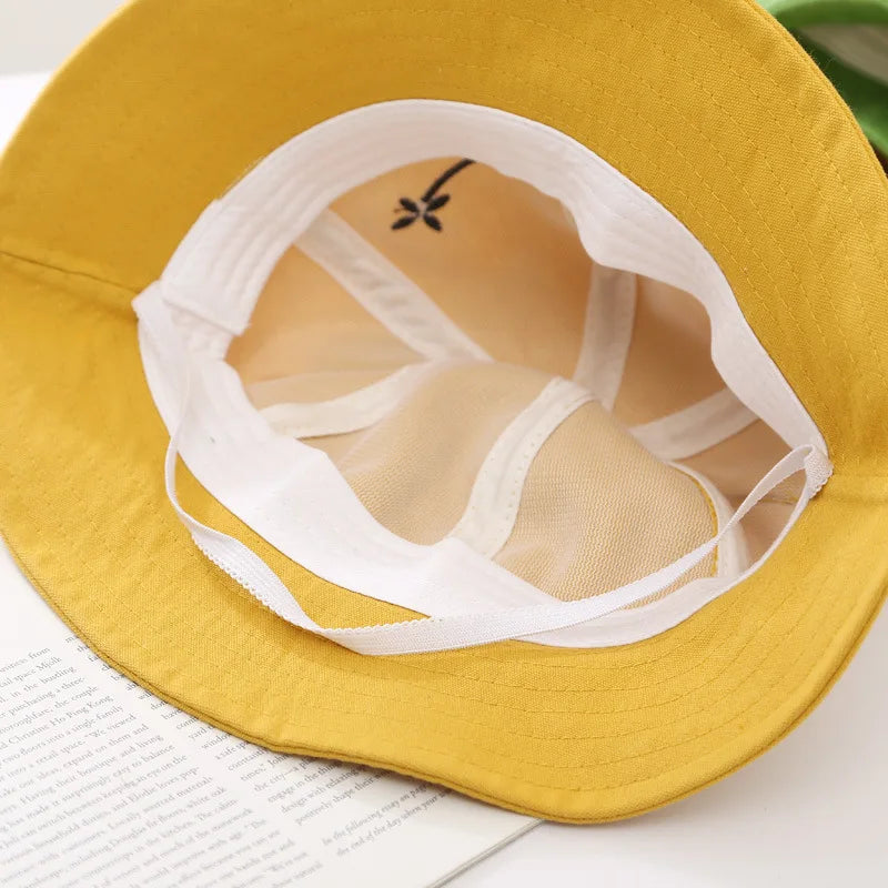 Cute Frog Bucket Hat, Yellow Cartoon Animal Ear Sun Hat