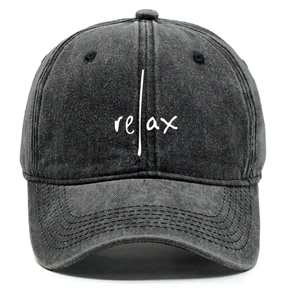 Washed Cotton Snapback Baseball Hat Artistic Text Relax Snapback Hat