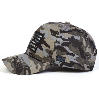 Unisex American Flag Embroidery Baseball Net Caps Outdoor Adjustable Casual Hats Sunscreen Hat Sports Cap