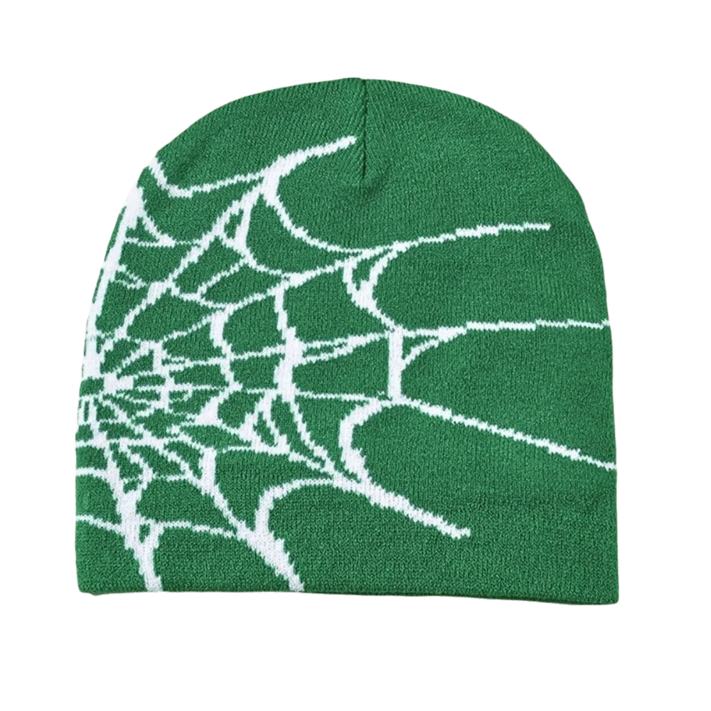 Y2K Soft Spider Web Pattern Beanie Caps