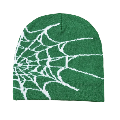 Y2K Soft Spider Web Pattern Beanie Caps