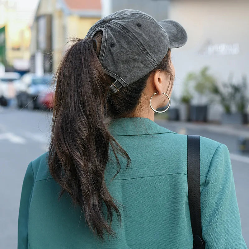 Women's Baseball Cap with Ponytail Design Suitable for Outdoor Sports